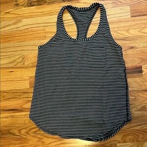 Lululemon Athletica Black and White Striped Tank Top